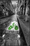 Le petit bonhomme vert à vélo (HDR)